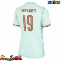 Camisa de Futebol França Theo Hernandez #19 Equipamento Secundário Mulheres Mundo 2026 Manga Curta